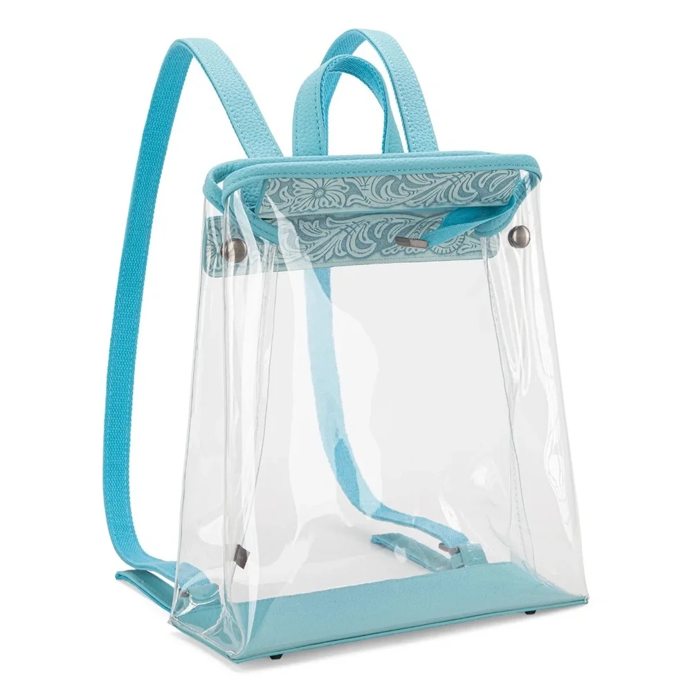 Montana West Western Clear Backpack- Turquoise